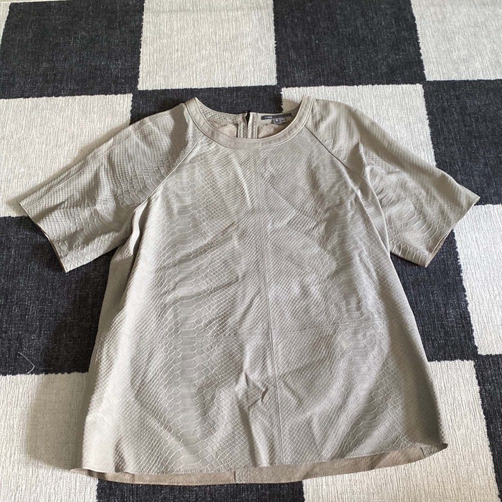 VINCE Leather T-Shirt